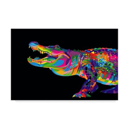 Bob Weer 'Alligator On Black' Canvas Art,30x47